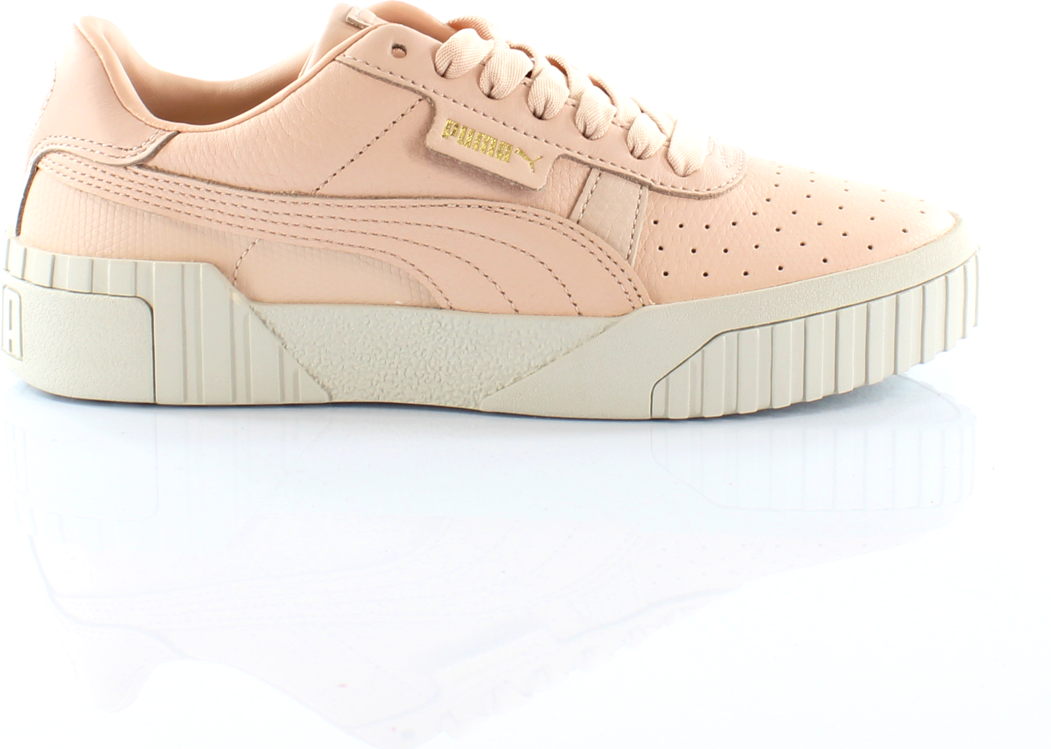 Puma Cali Embs Cream Tan Leder Low Schnüre -up -Womens Trainer 369734 01