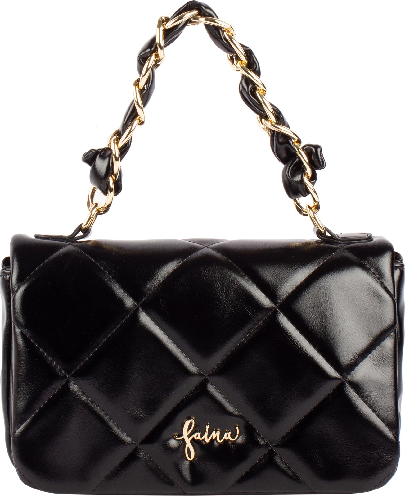 Faina Schultertasche im Metallic-Look Damen schwarz