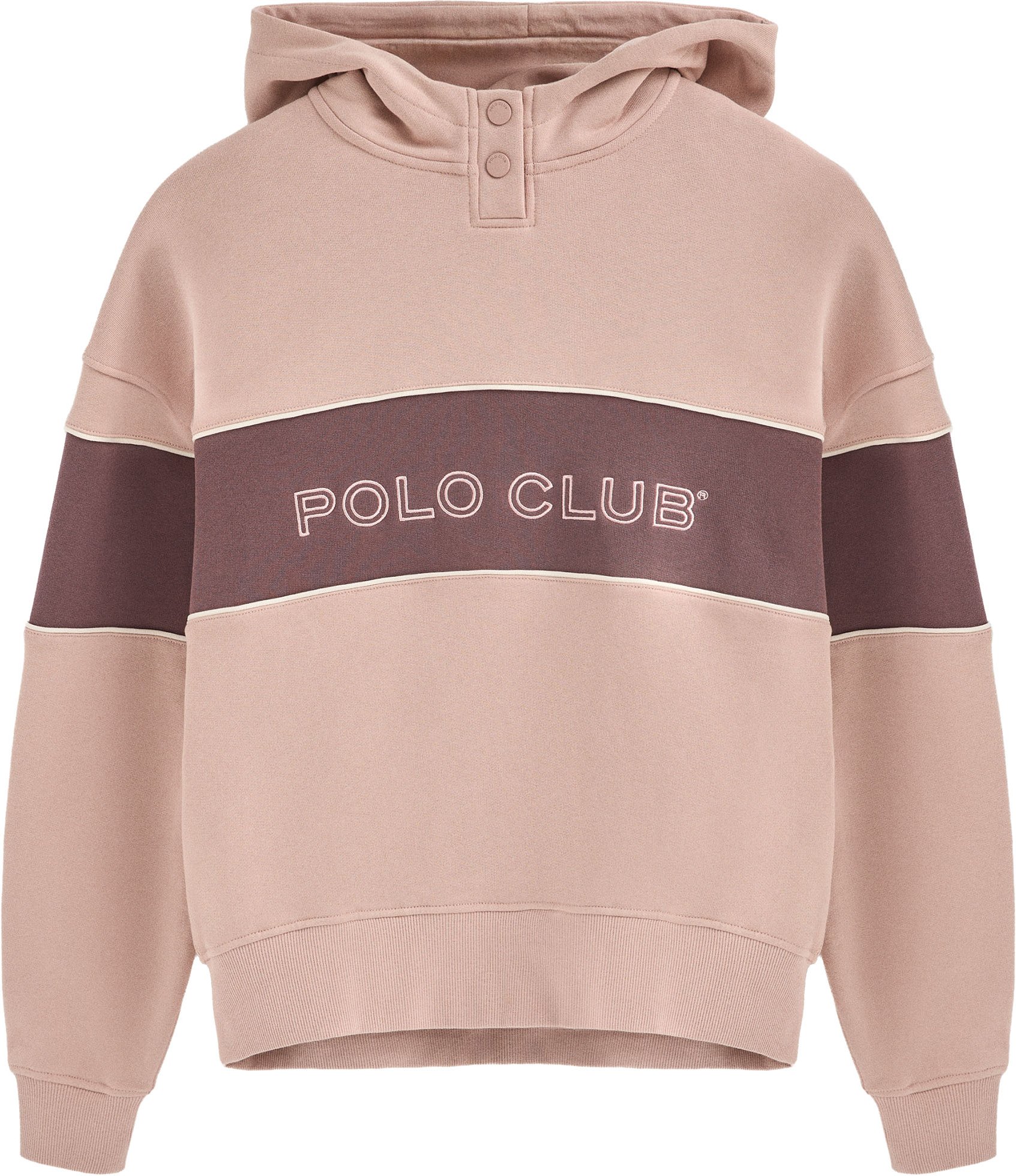 Sweatshirt blassrosa mit Kapuze und Polo Club-Logo
