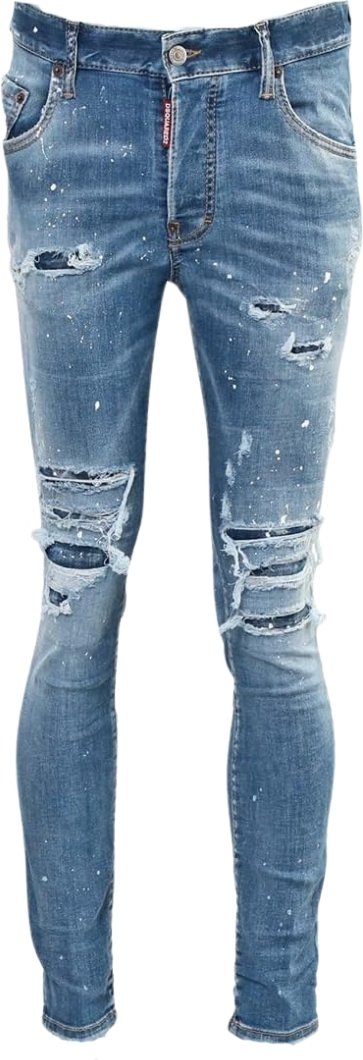 Dsquared2 Super Twinky Jean Paint Splash verstärkte zerrissene blaue Jeans