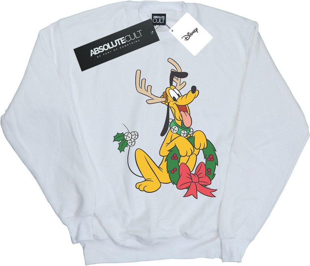 Disney - "Pluto Christmas Reindeer" Sweatshirt für Herren (Weiß)