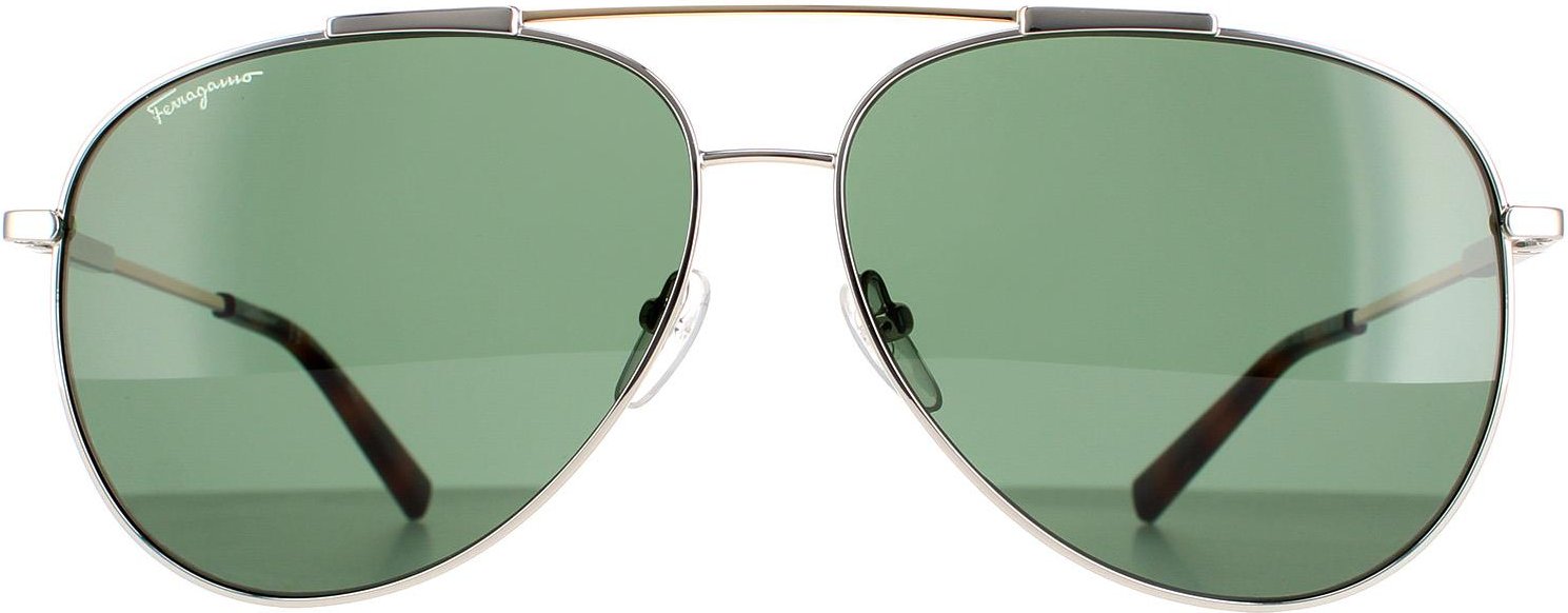 Salvatore Ferragamo Pilotenbrille Unisex Gold Schildkröte Grün SF265S