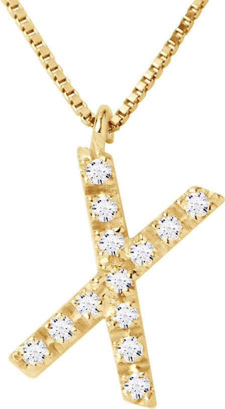 DIADEMA - Halskette mit Diamanten - X - Gelbgold