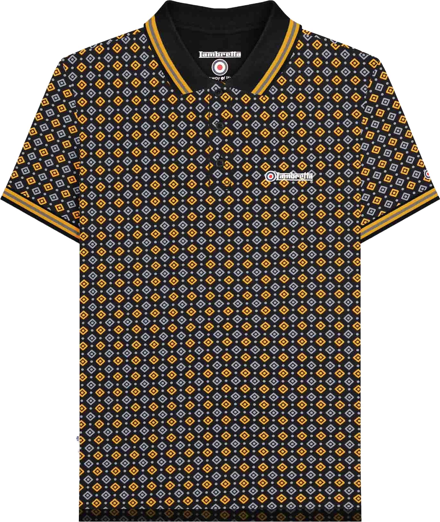 Lambretta - "SS25" Poloshirt für Herren (Schwarz/Gold)