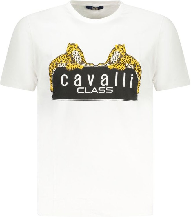 Cavalli Class Weißes Baumwoll-Herren-T-Shirt