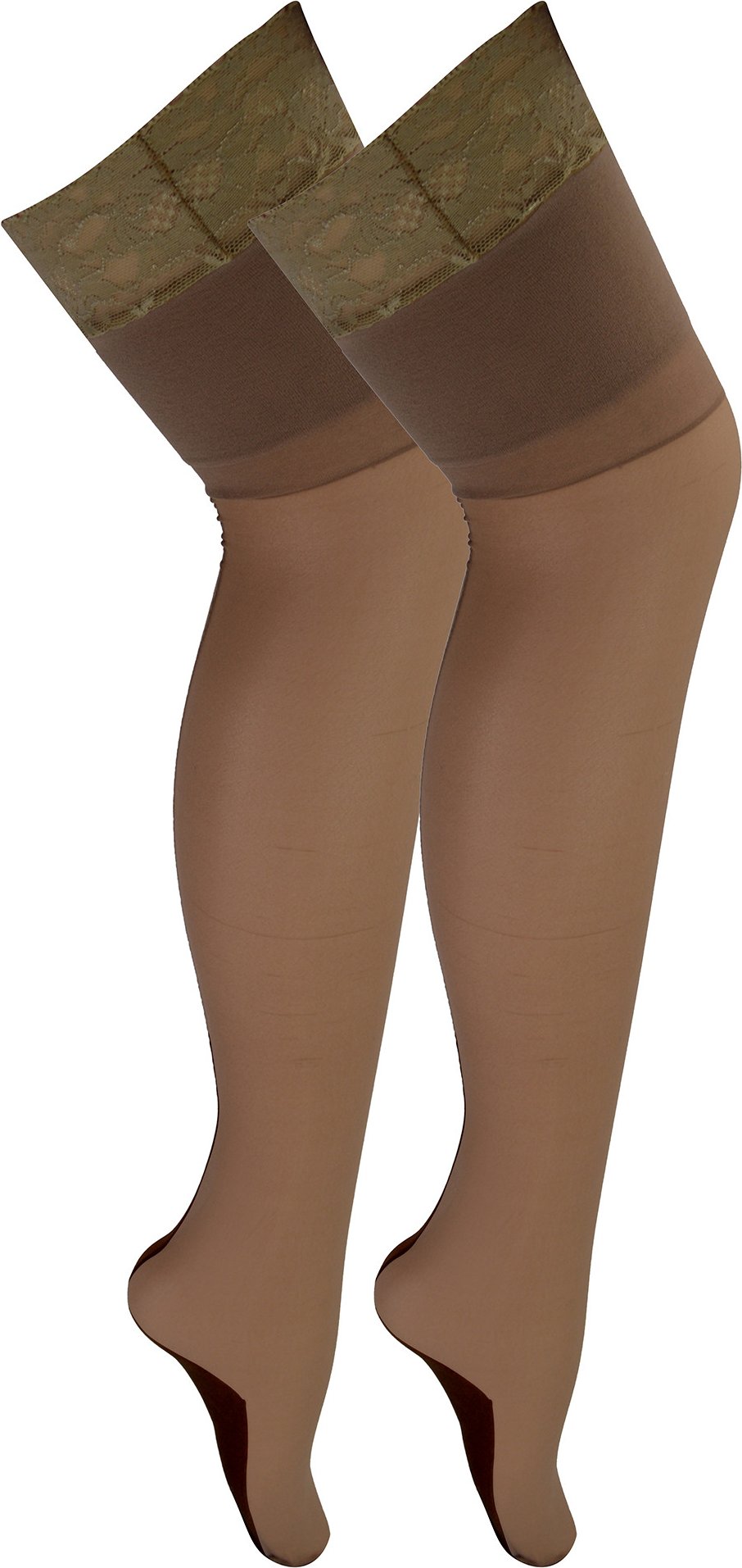 2 Paar Multipack Damen Nahtstrümpfe mit Spitze | Sock Snob | Damen Strümpfe - Nude / Schwarz