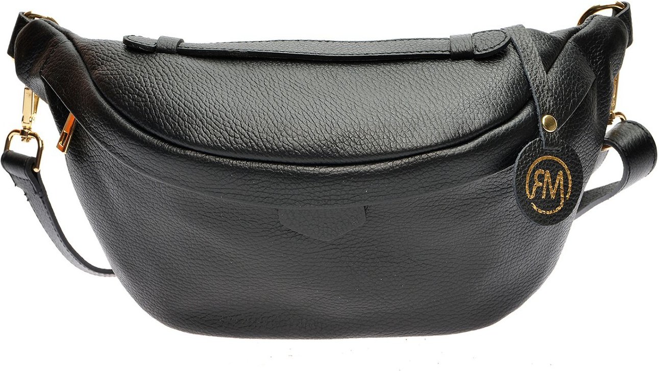 Roberta M Schwarze Lederhandtasche