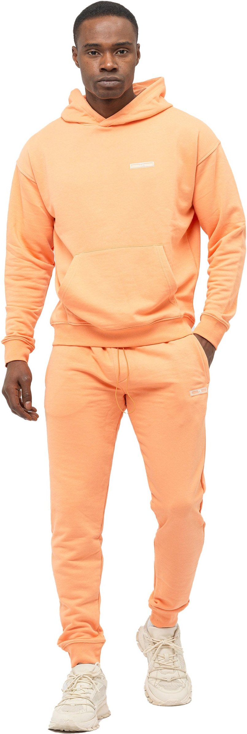 Tom Barron Herren-Trainingsanzug-Set mit Logo-Badge, Oversize