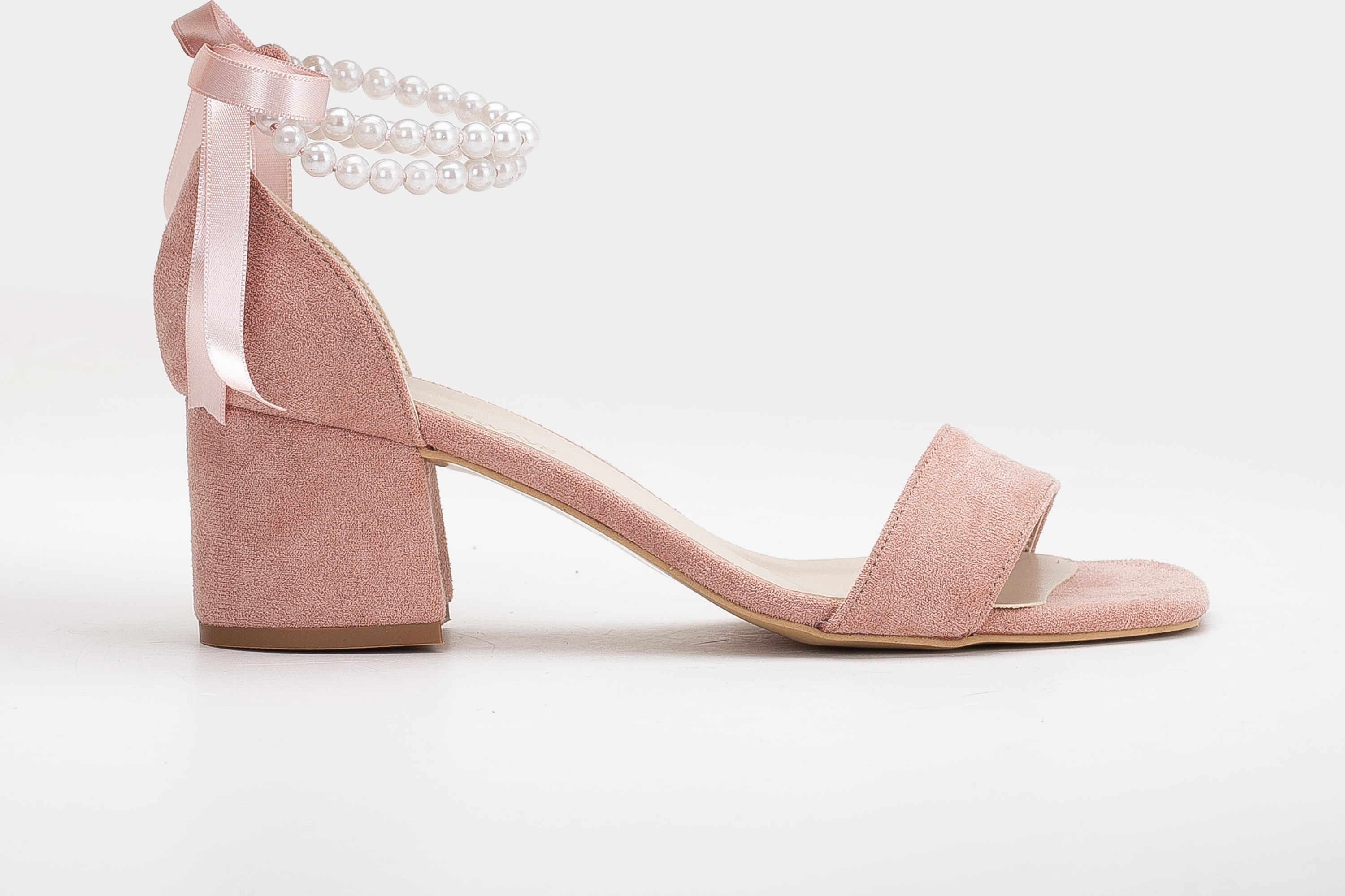 Illy Niedrig Block Absatz Sandalen with Pearls