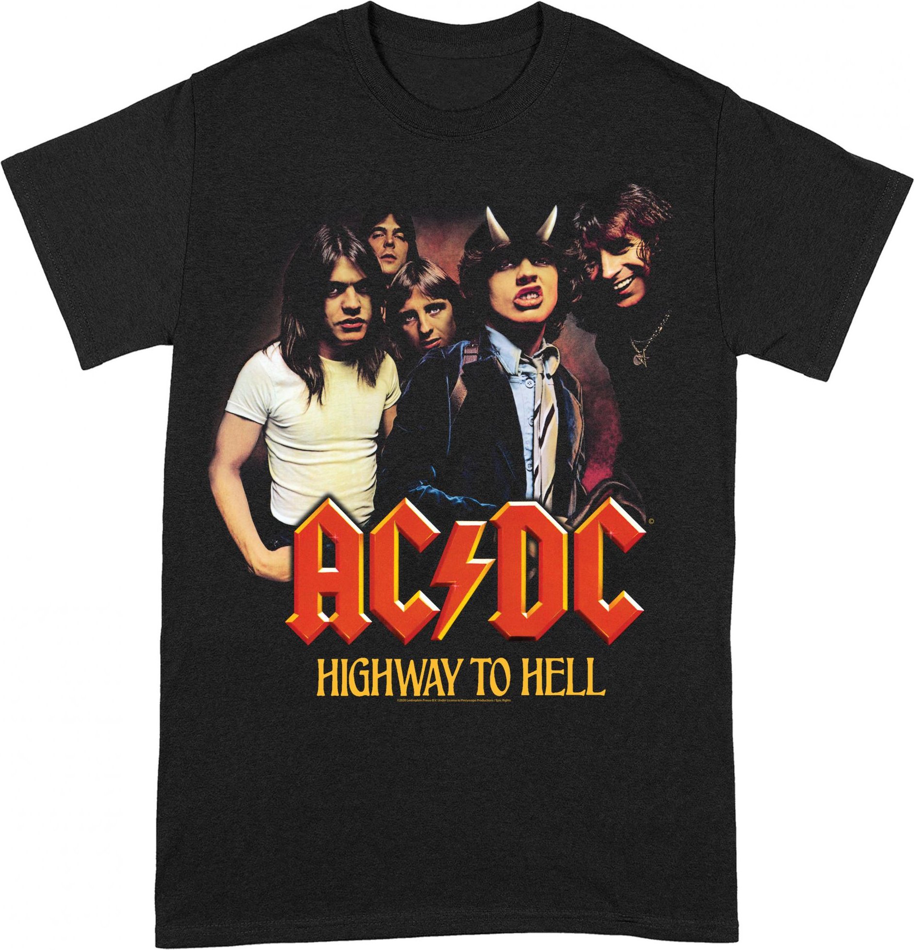 AC/DC - "Highway To Hell" T-Shirt für Herren/Damen Unisex (Schwarz/Rot)