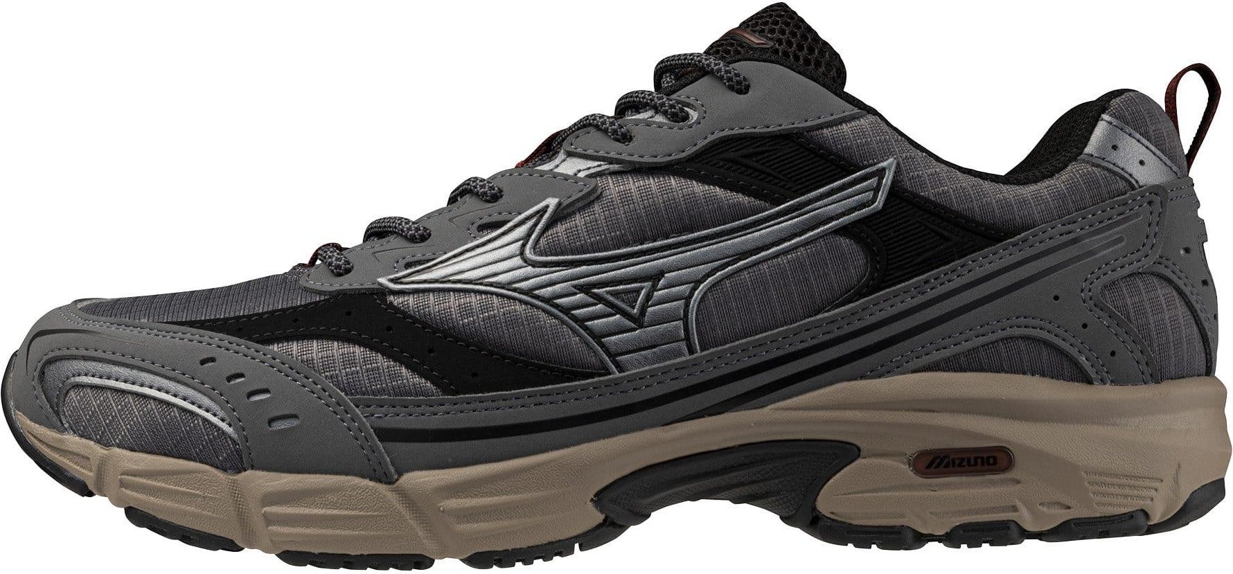 Mizuno - "MXR" Blockfarben Sneaker für Herren (Eisentor Grau/Silber/Syrah Rot)