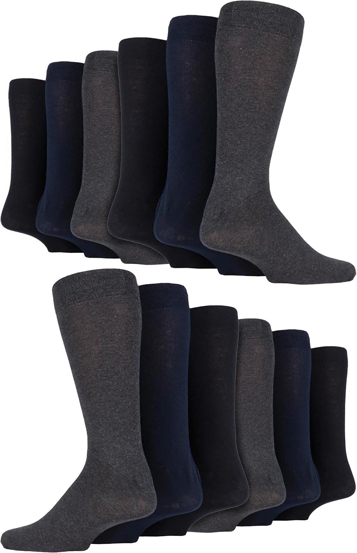 Thumbnail - 12 Paar Multipack Herren Baumwolle bunt gestreifte Kleid Socken | Socken Snob | Gemusterte Business Casual Kleid Socken ...