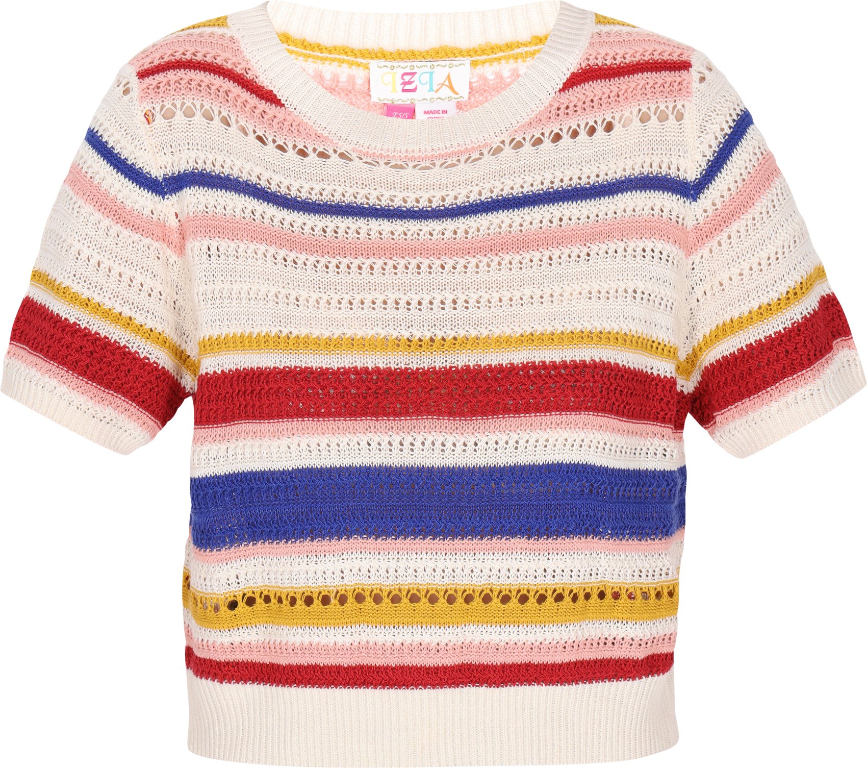 IZIA Pullover Frauen cremeweiß mehrfarbig