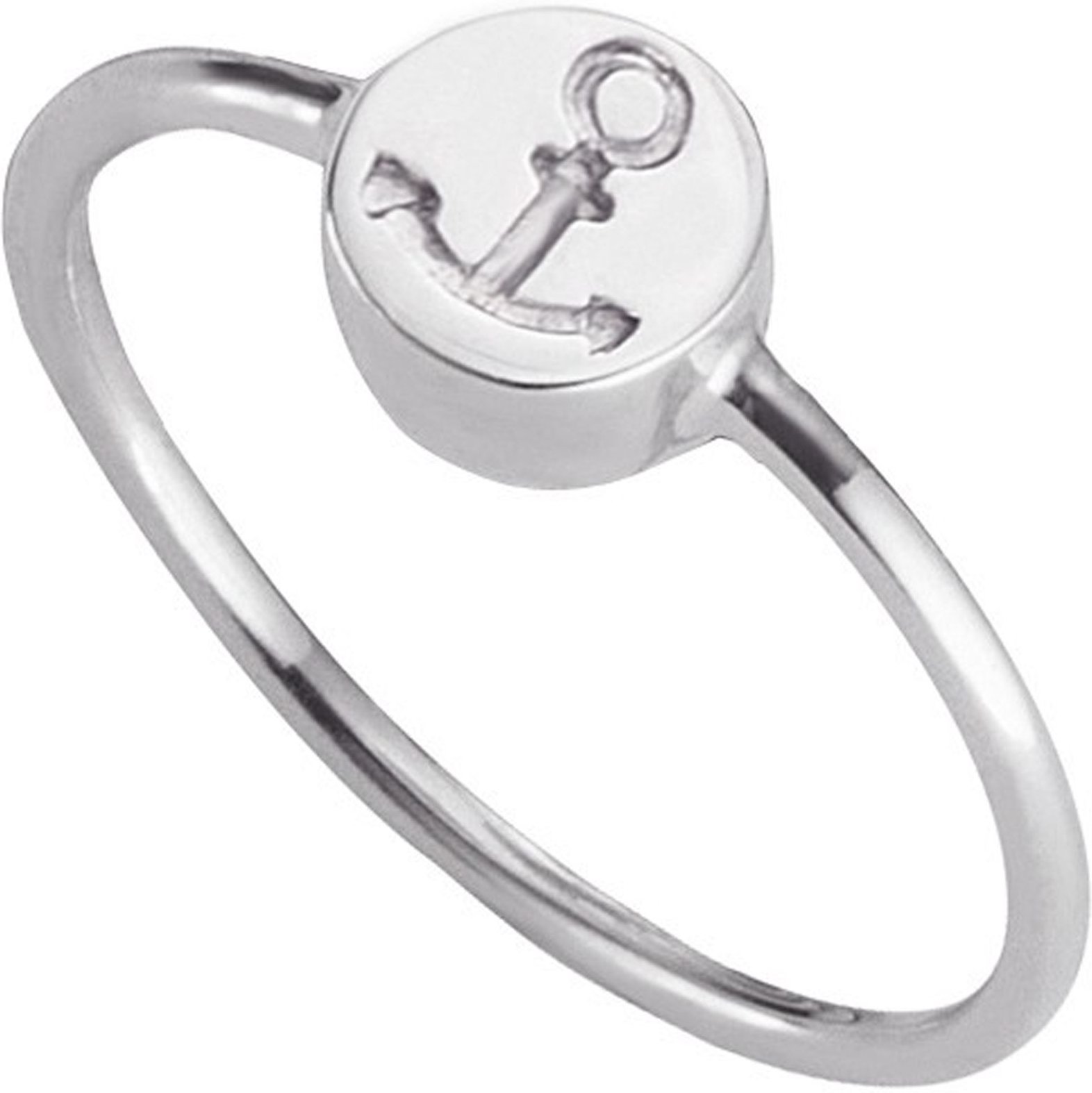 cai Ring 925/- Sterling Silber rhodiniert Anker