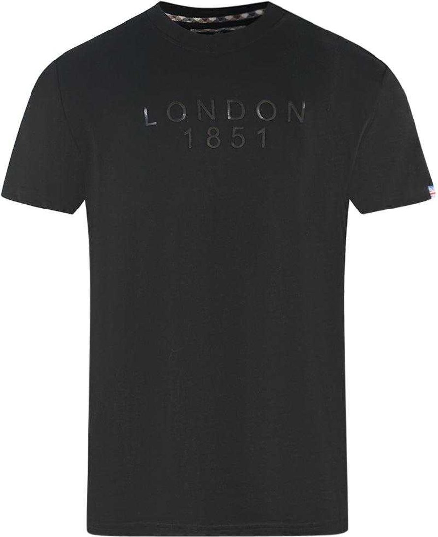 Aquascutum - "London 1851" T-Shirt für Herren, verklebt (Schwarz)