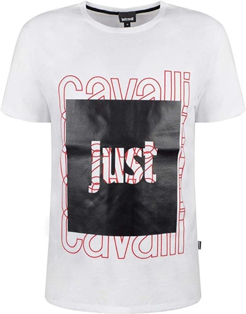 Just Cavalli Box Logo Weißes T-Shirt