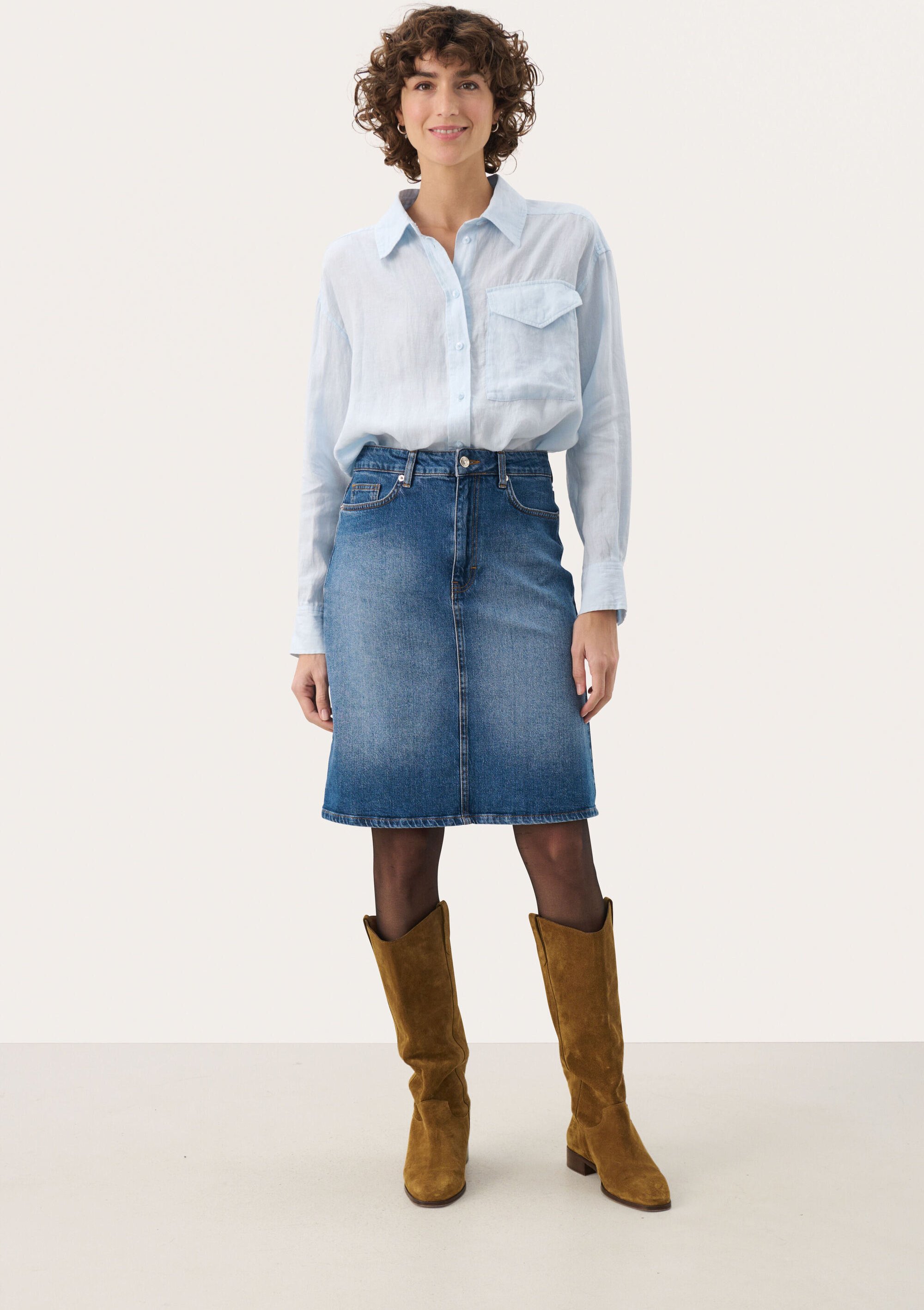 Rock A-shape Medium Blue denim