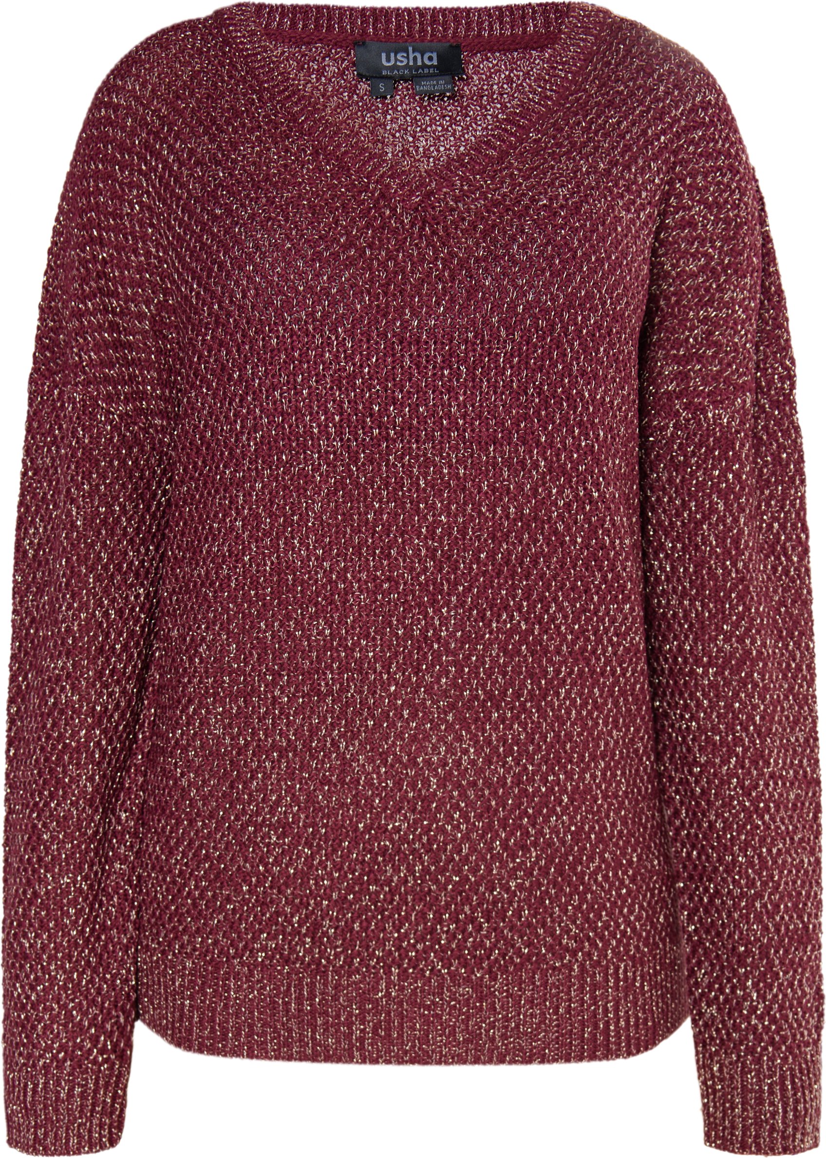 usha Strickpullover Damen weinrot