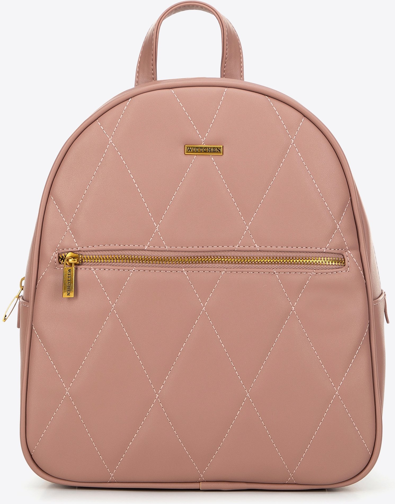 Wittchen Damenrucksack aus gestepptem Öko-Leder, rosa