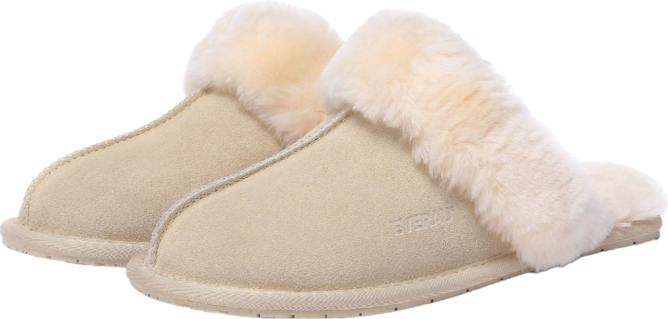 EverAu - Hausschuhe für Damen, Kuh Wildleder (Sand)