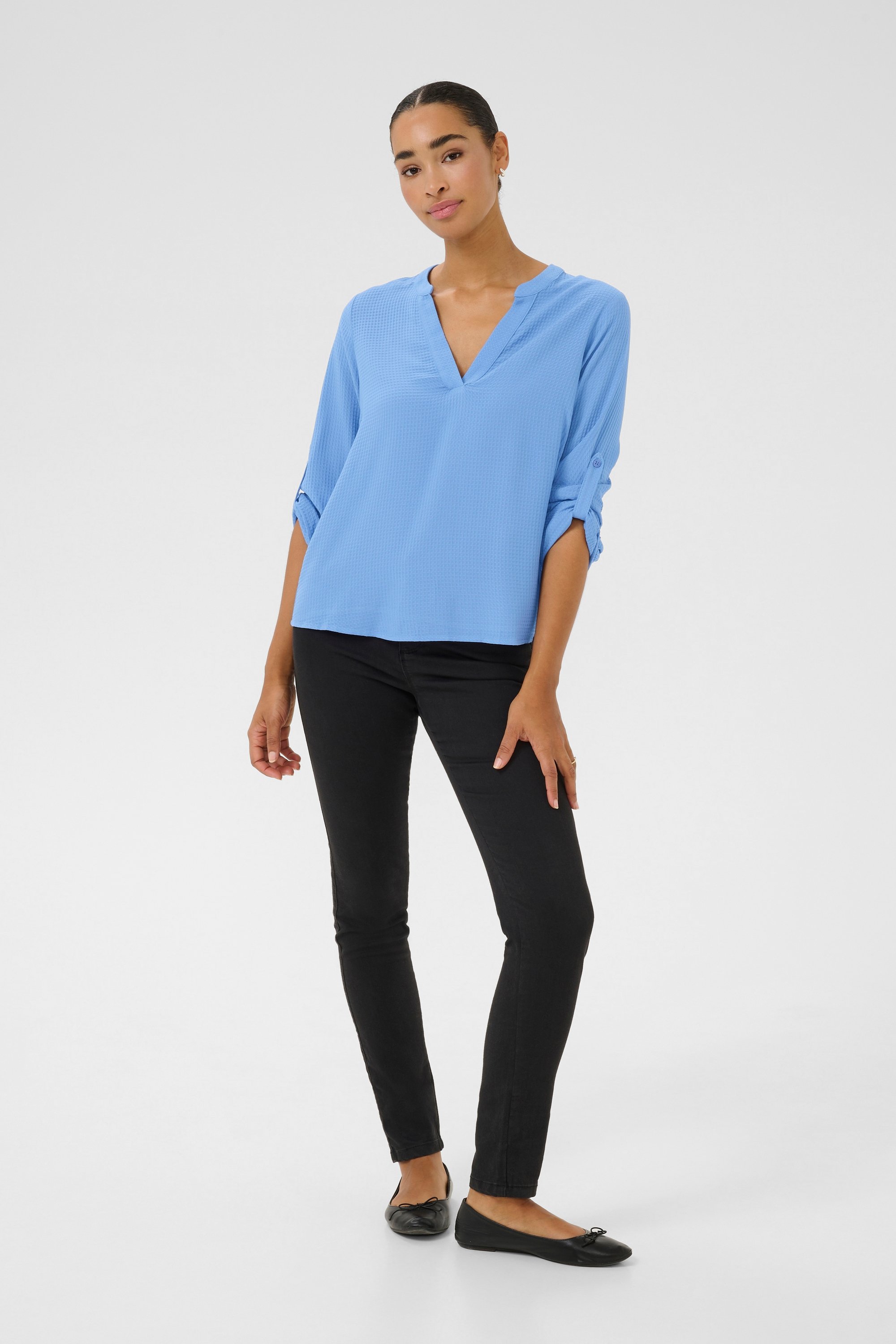 Langarm-Bluse Loose fit Ebb and Flow blue