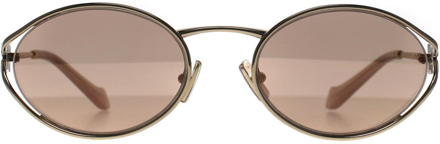Miu Miu MU52YS ZVN20F blassgoldene rosa Spiegel-Sonnenbrille