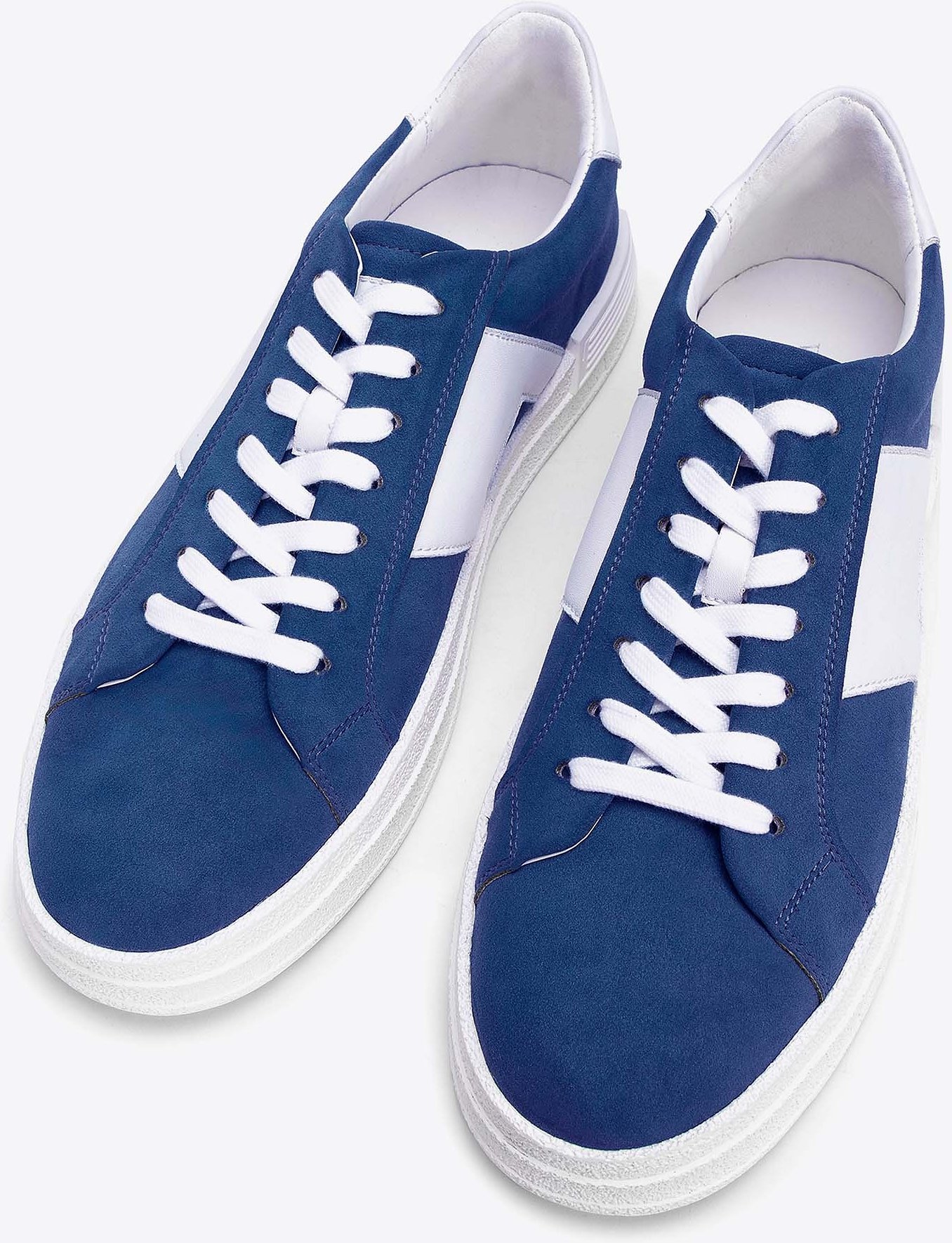 Wittchen Herren-Sneaker mit kontrastierender Sohle, marineblau, Öko-Leder