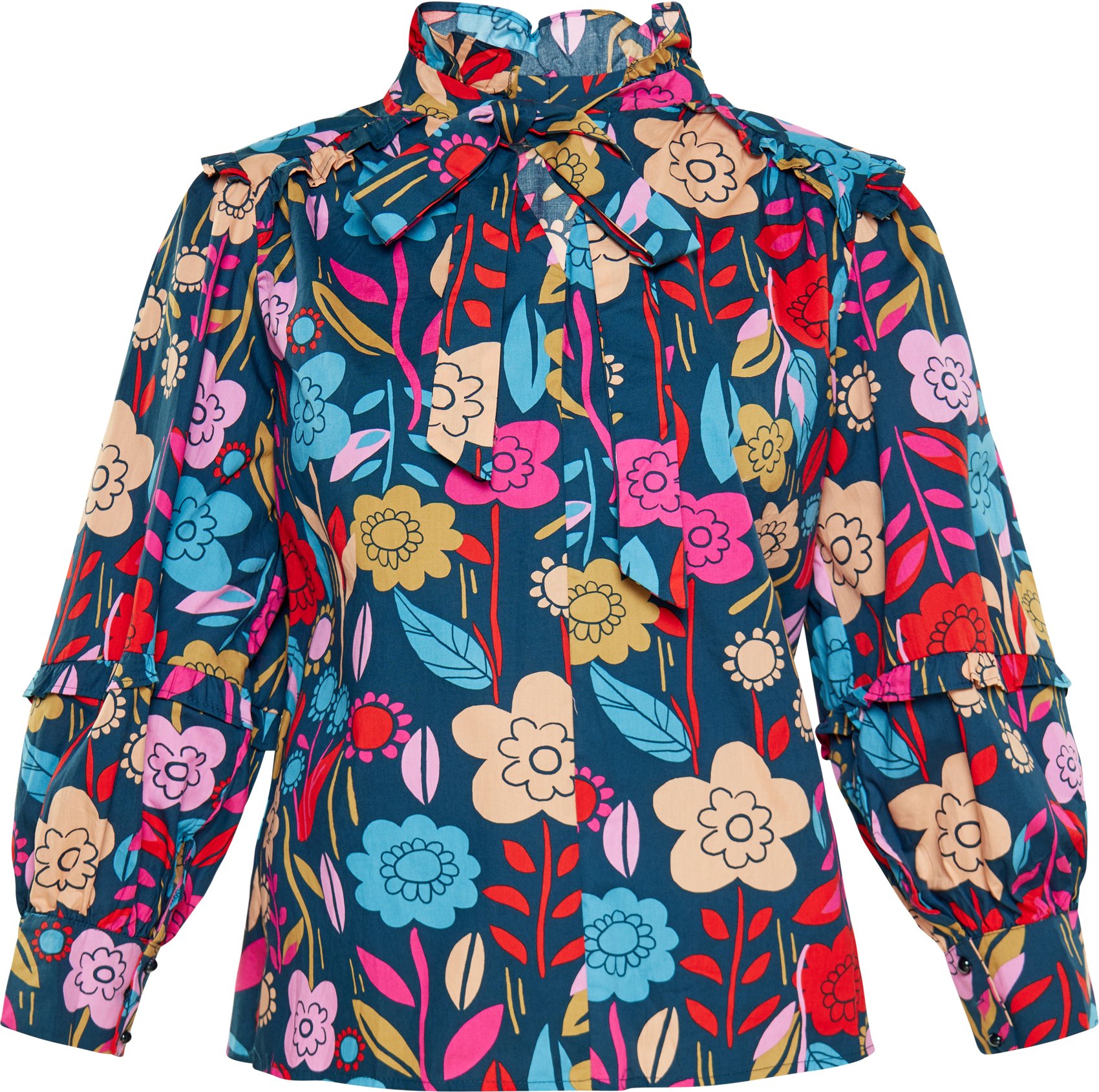 usha Bluse Frauen Mehrfarbig Blau