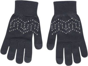 Pieces Graue Handschuhe aus recyceltem Polyester
