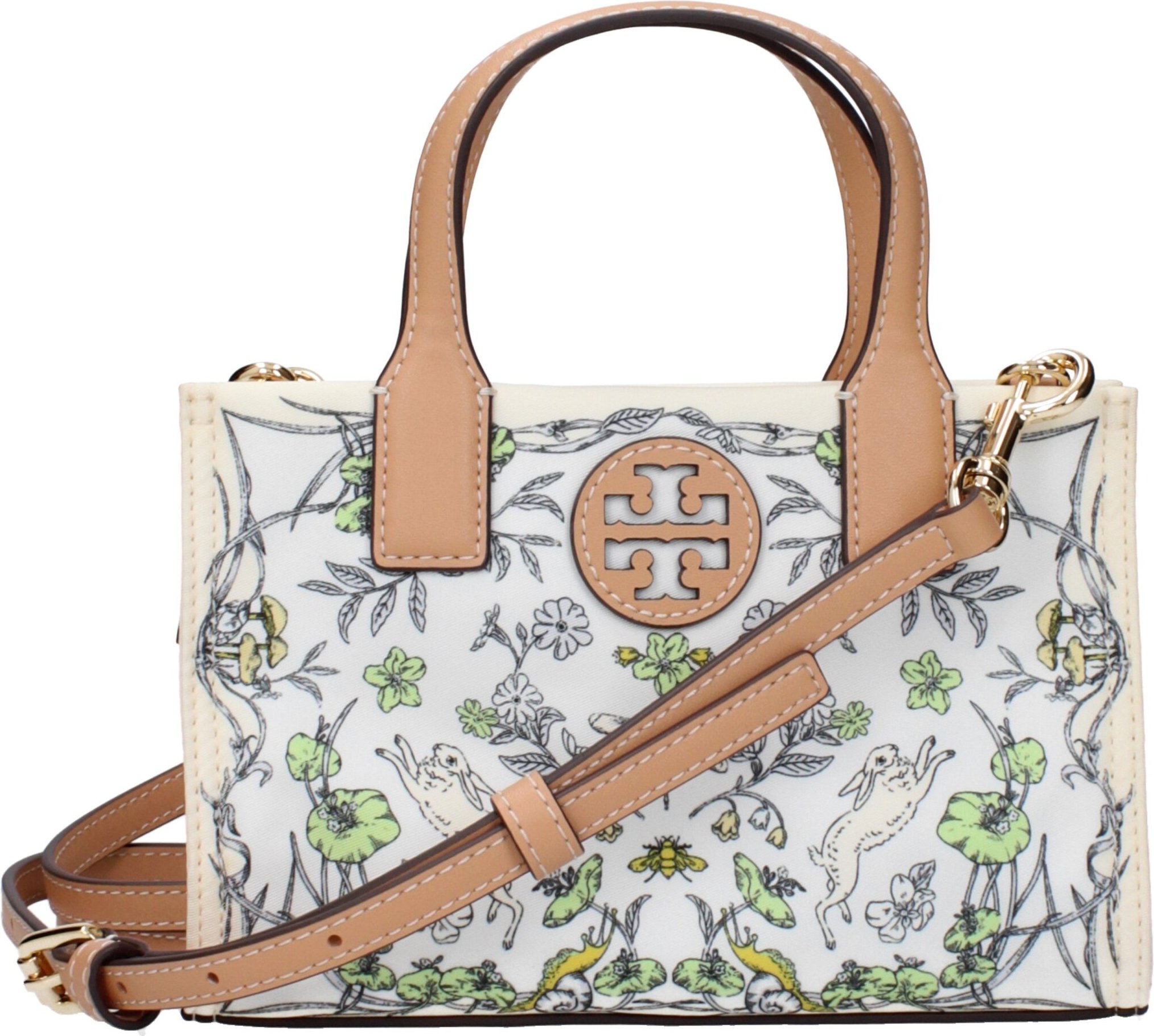 Beige Stoffhandtasche