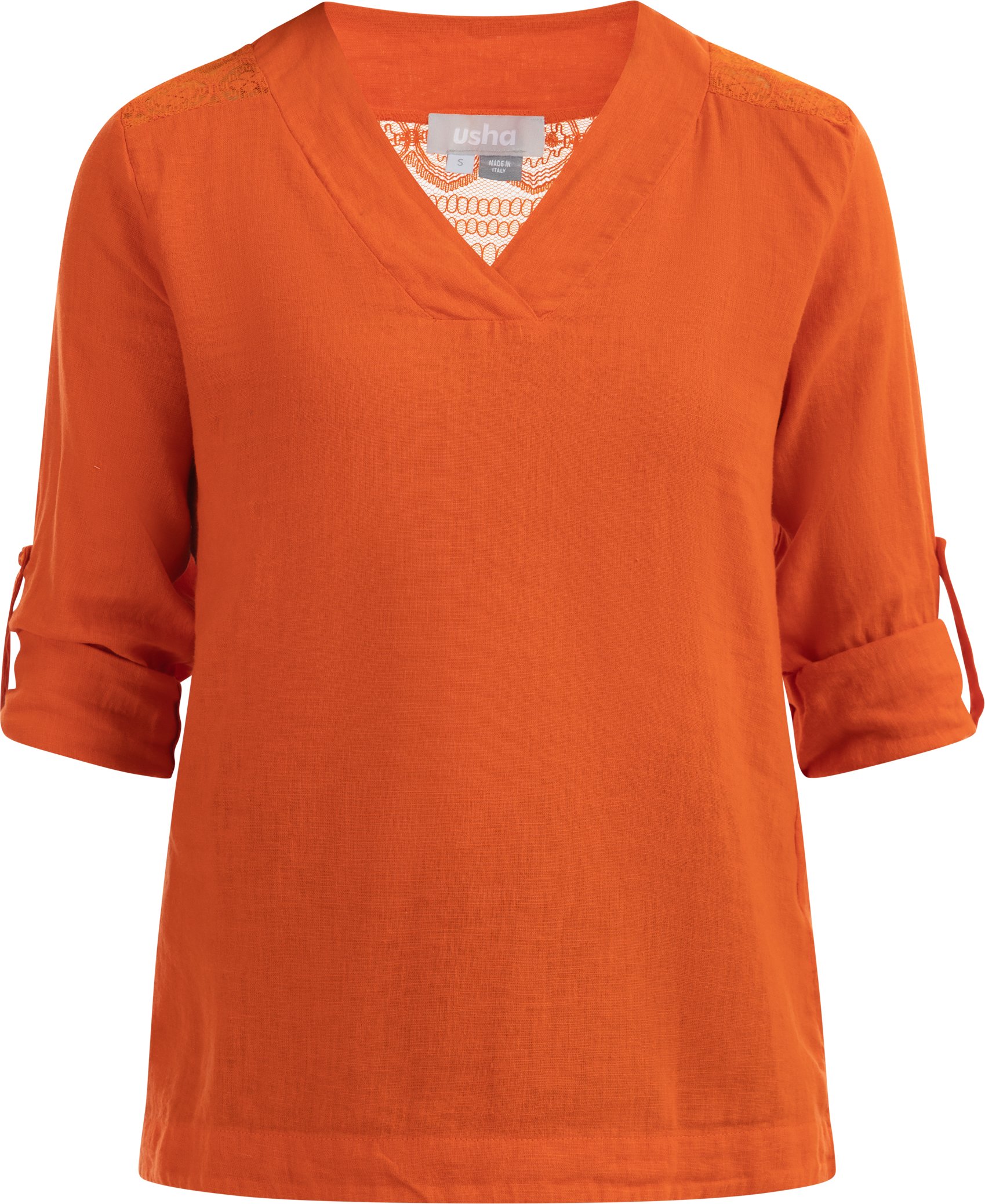 usha Blusenshirt mit Spitze Damen orange
