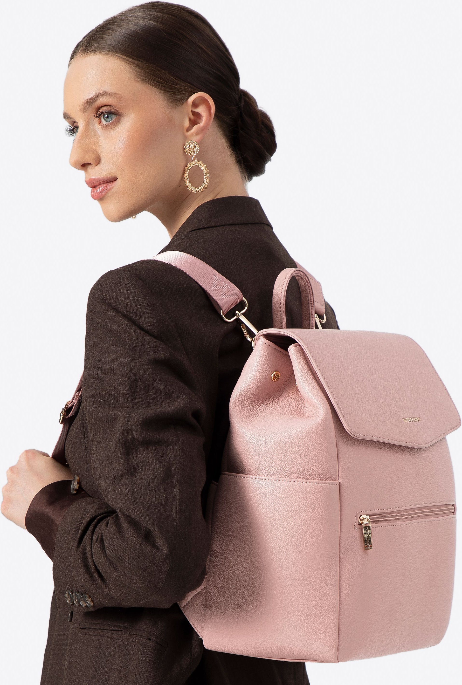 Wittchen Damenrucksack aus Kunstleder mit 13-Zoll-Laptopfach, Rosa, Öko-Leder