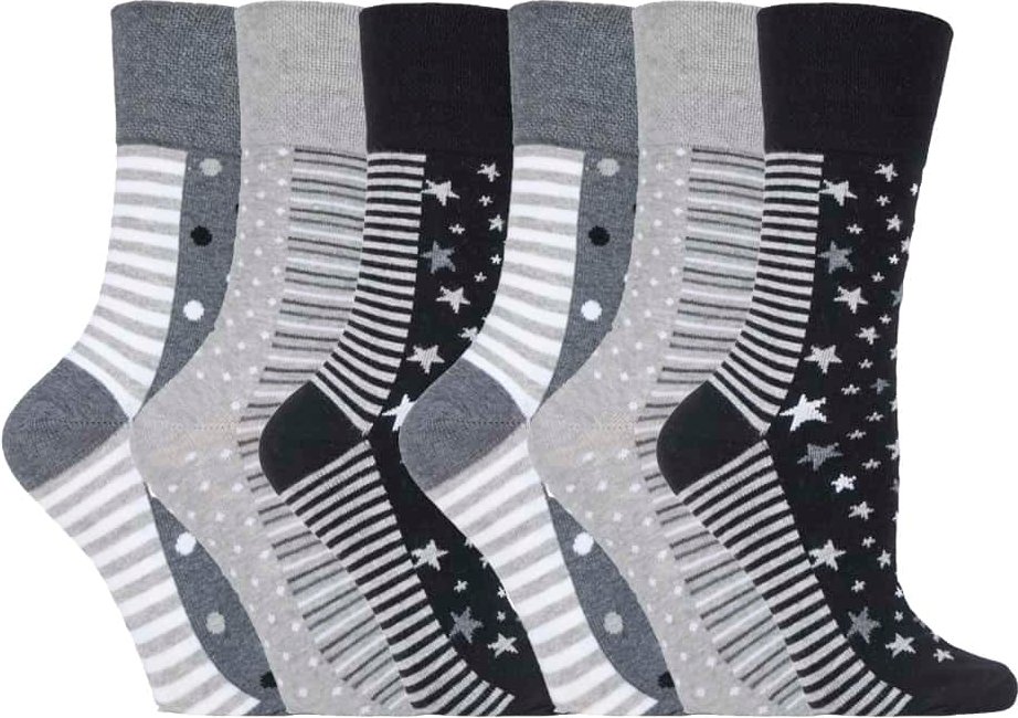 Gentle Grip - 6 Paare Damen Gentle Grip nicht elastische Socken - GG99
