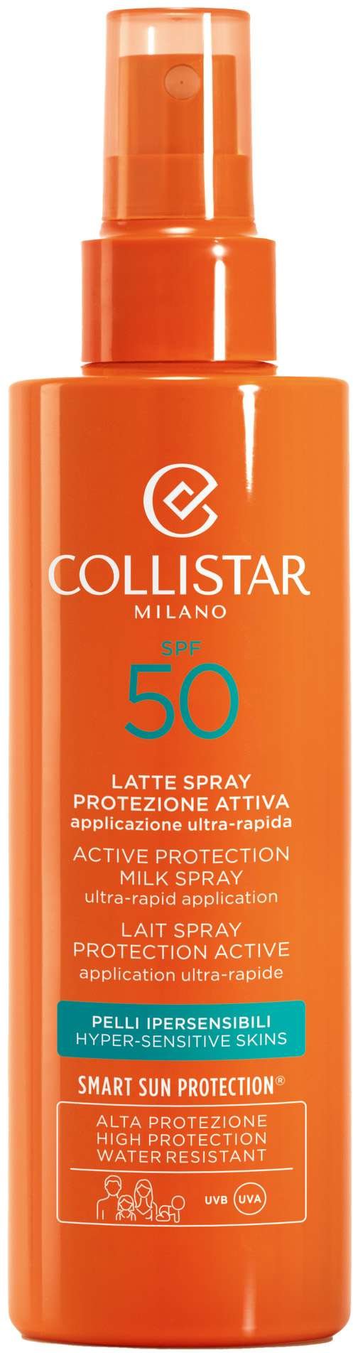Collistar SPF50 Körper Aktive Schutzmilch Spray für empfindliche Haut - 200ml