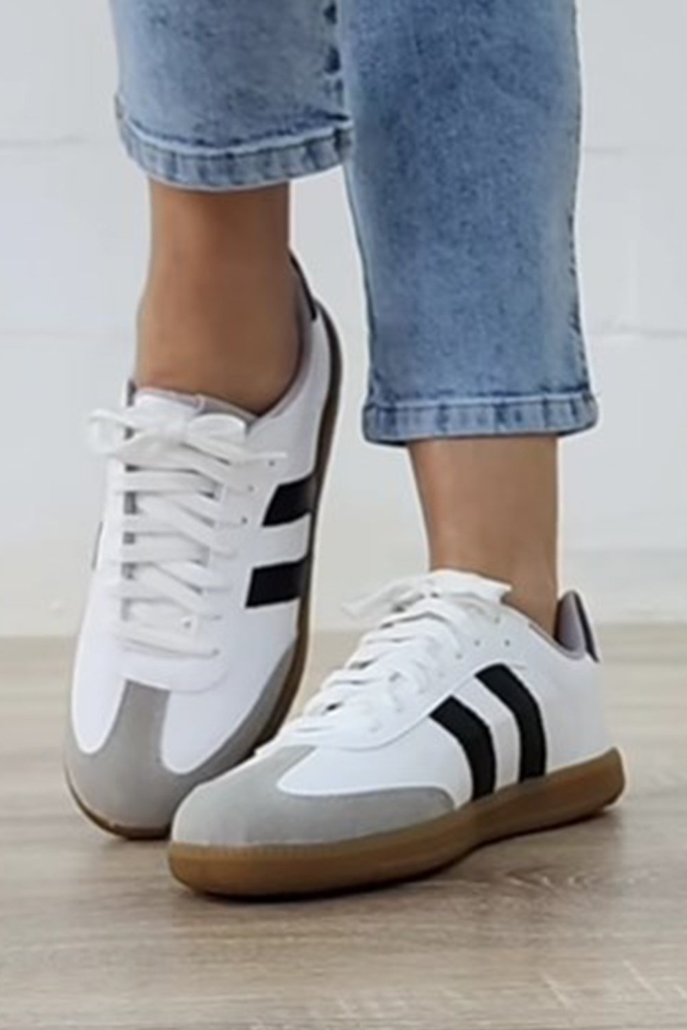 Damen Freizeit Sneaker Weiß-Schwarz