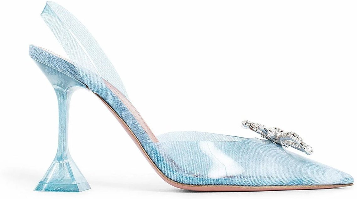 Amina Muaddi 95 mm Rosie Glas-Pumps