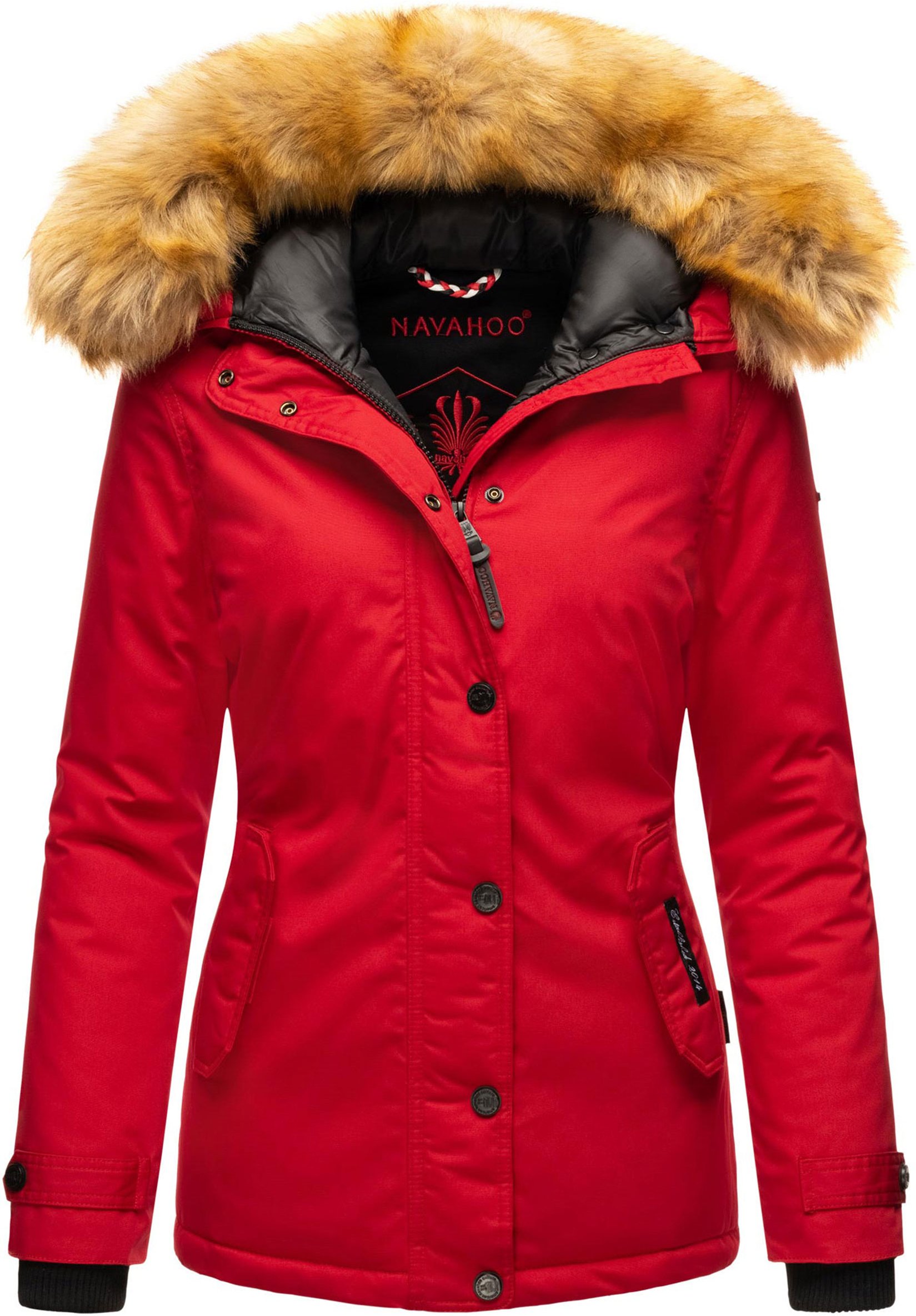 Navahoo Damen Winterjacke Laura – Warm, Stylisch & Mit Abnehmbarem Kunstfellkragen