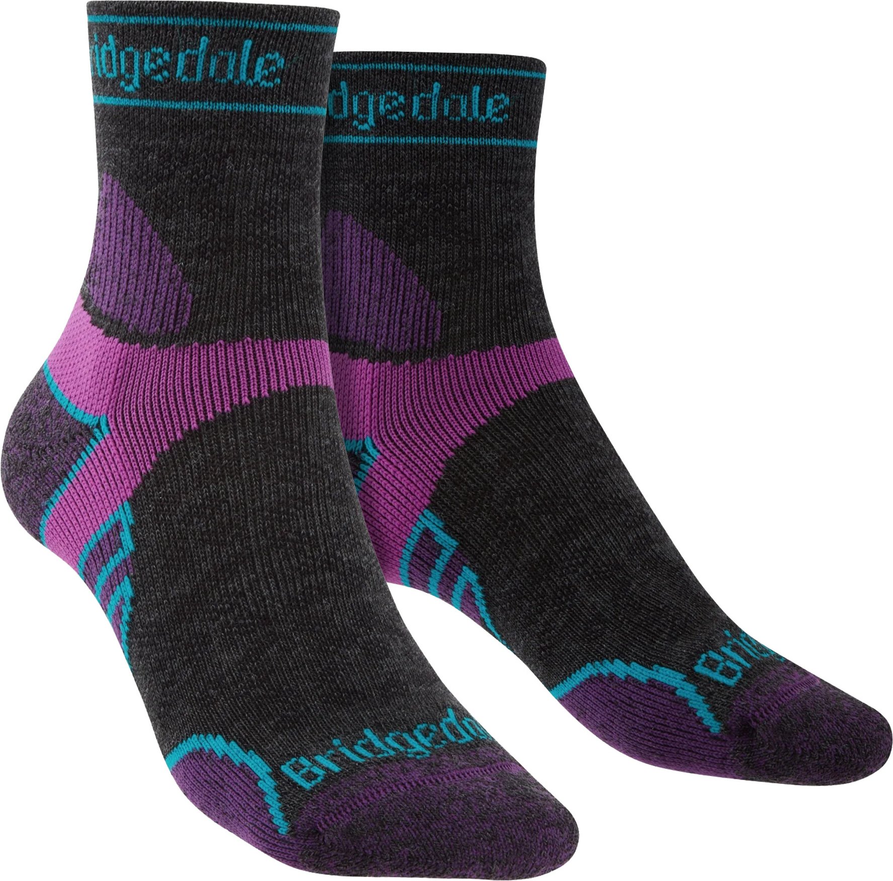 Bridgedale - Leichte Merino-Socken für Damen - Anthrazit / Lila