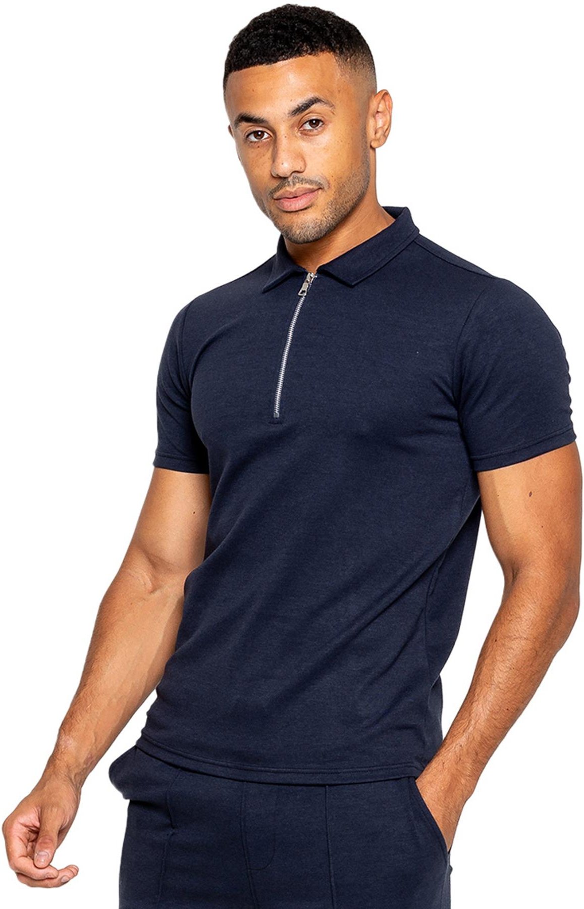 Enzo | Herren Zip Up Polo Shirt