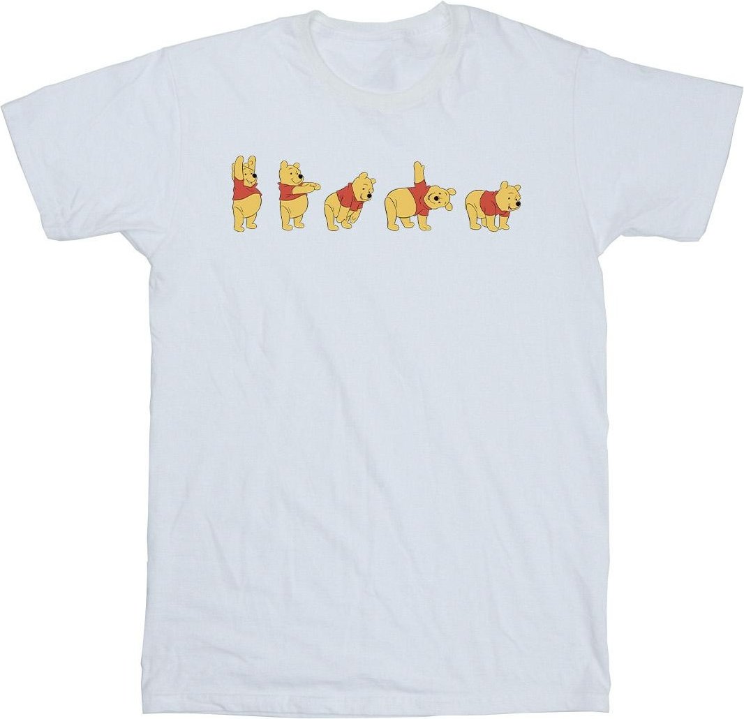 Disney - "Winnie The Pooh Stretching" T-Shirt für Herren (Weiß)