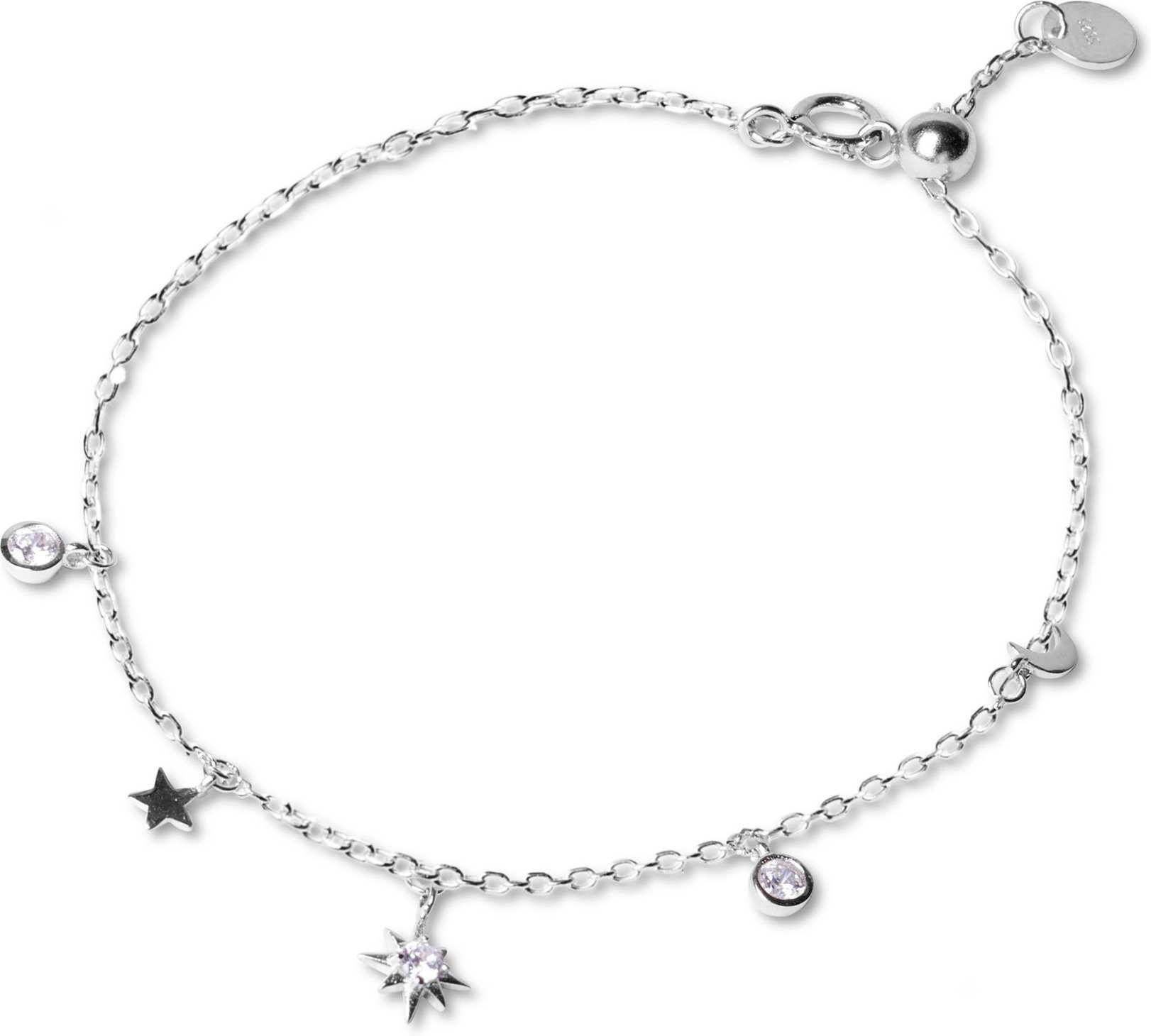 Luxenter, Oyazia-Armband aus 925er Sterlingsilber und glänzenden, rhodinierten Zirkonias