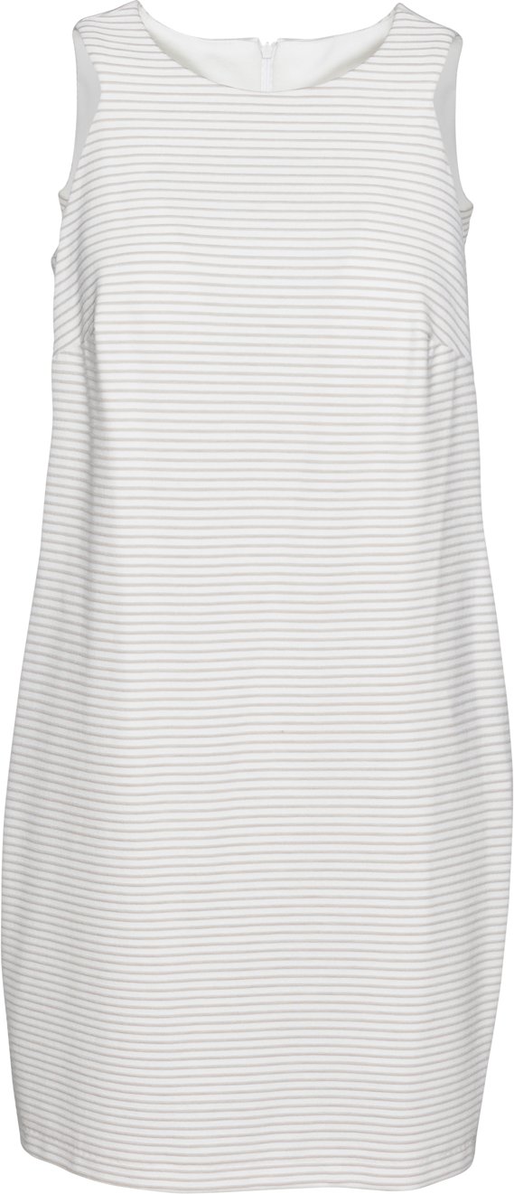 Strukturiertes gestreiftes ärmelloses Sackkleid