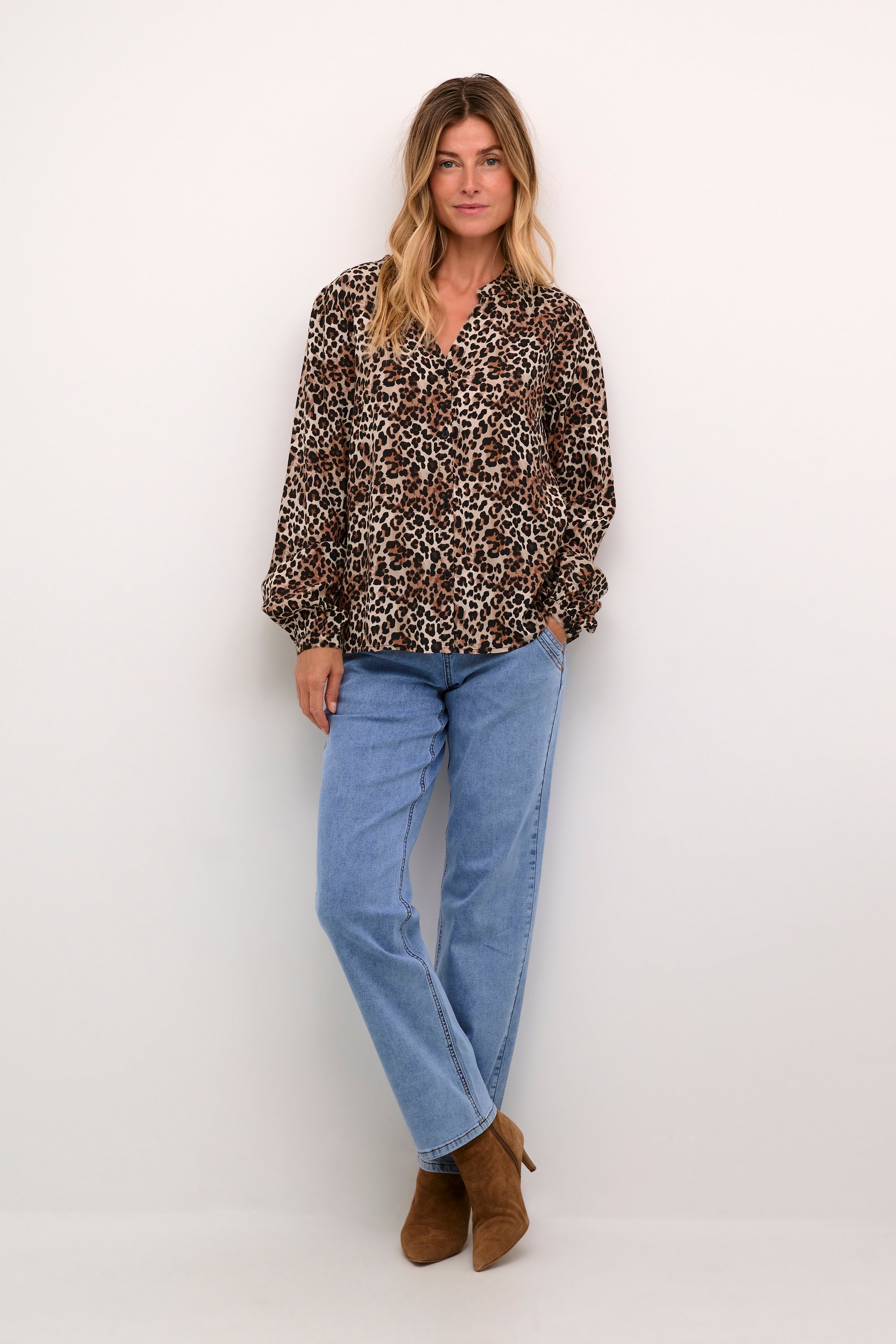 Langarm - Hemd Regular fit Leopard Mix leopard