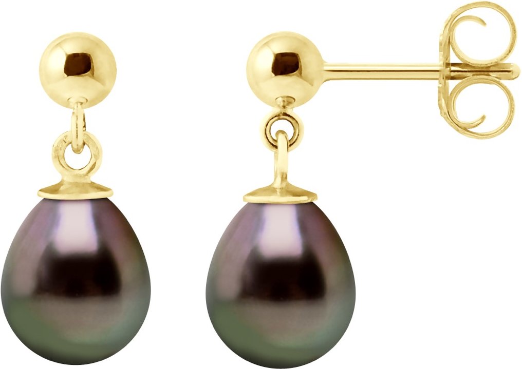 Ohrringe Echte Tahiti-Zuchtperlen Birne 8-9 mm