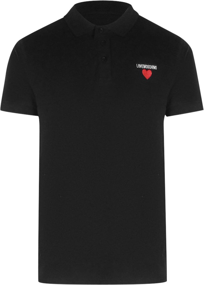 Schwarzes Poloshirt Mit Moschino-herzlogo