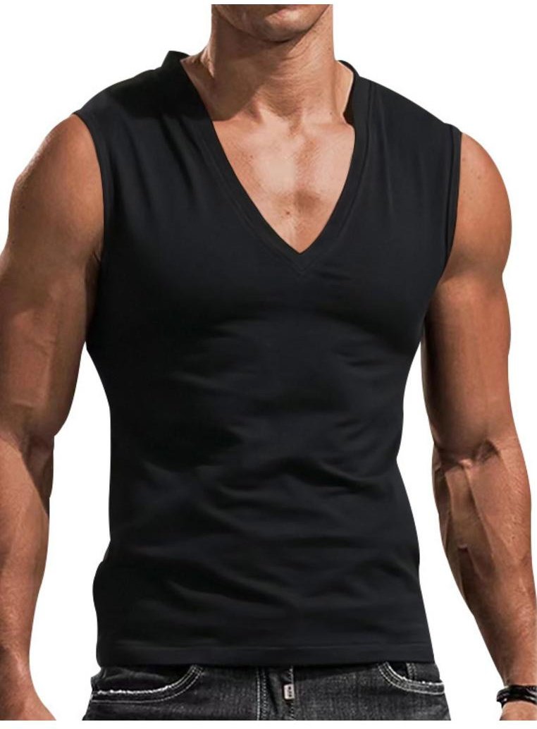Herren Plus Size V-Ausschnitt Tanktop