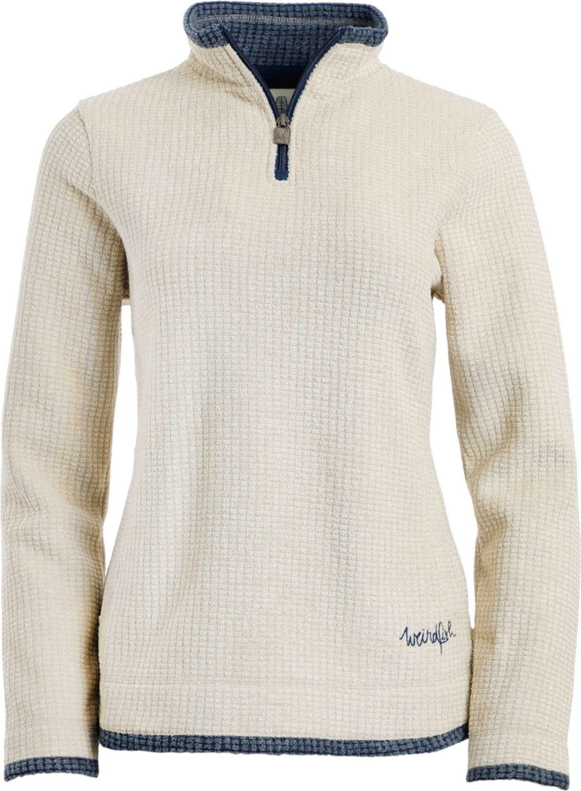 Weird Fish - "Beye" Fleece-Oberteil mit kurzem Reißverschluss für Damen (Ecru)