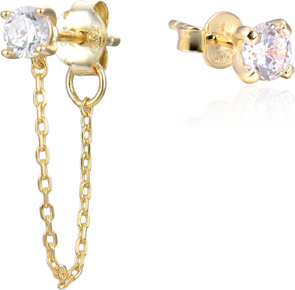 Gena.paris 'Stone' Damen 925 Sterlingsilber Ohrstecker - Gold GBO1531-Y