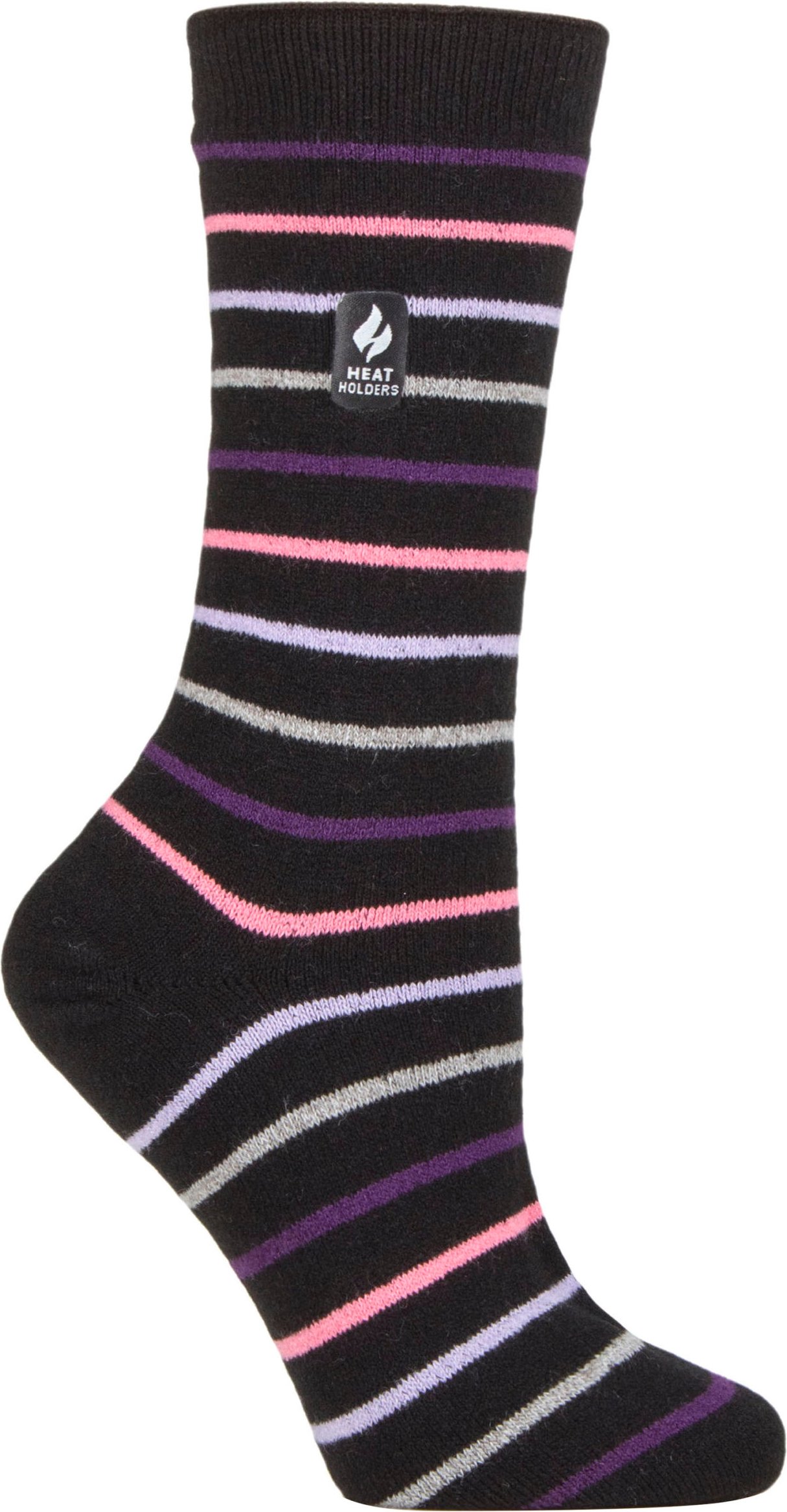 Heat Holders Damen Ultra Lite Thermal Brushed Inner Yarn Design Socken Schwarz (Riga)