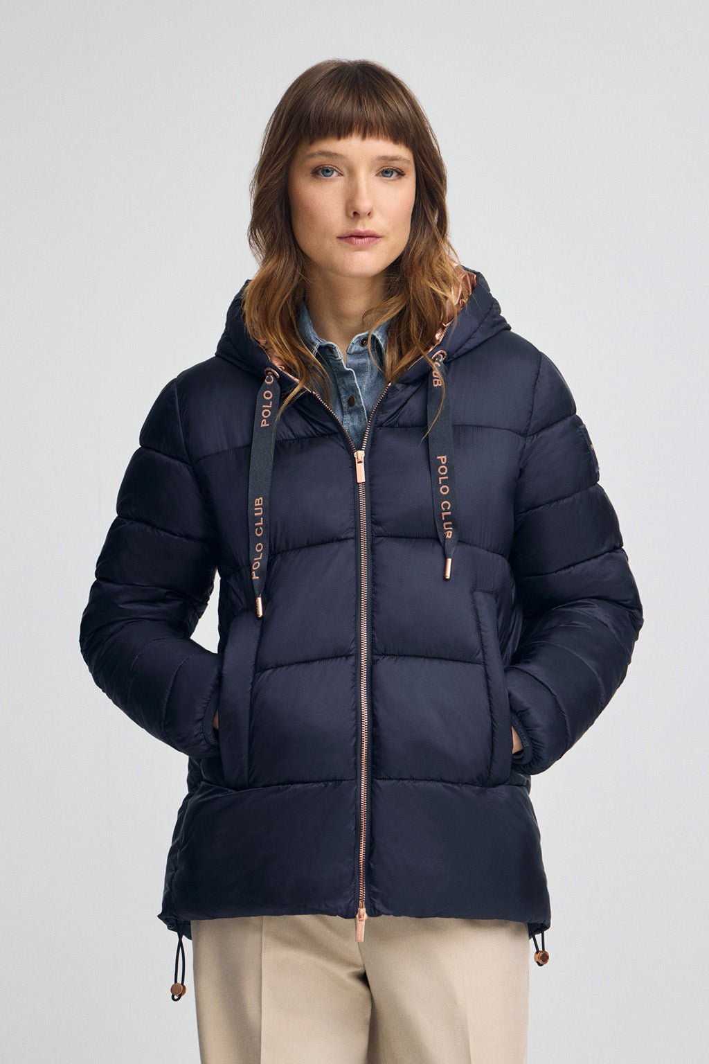 Jacke Ingrid marineblau mit Polo Club Logo